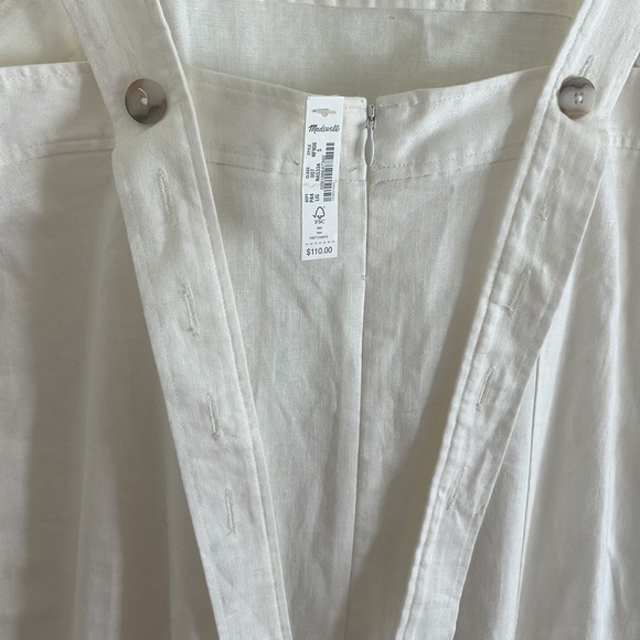 NWT Madewell Linen-Cotton Princess-Seamed White Midi Dress S - Picture 10 of 12